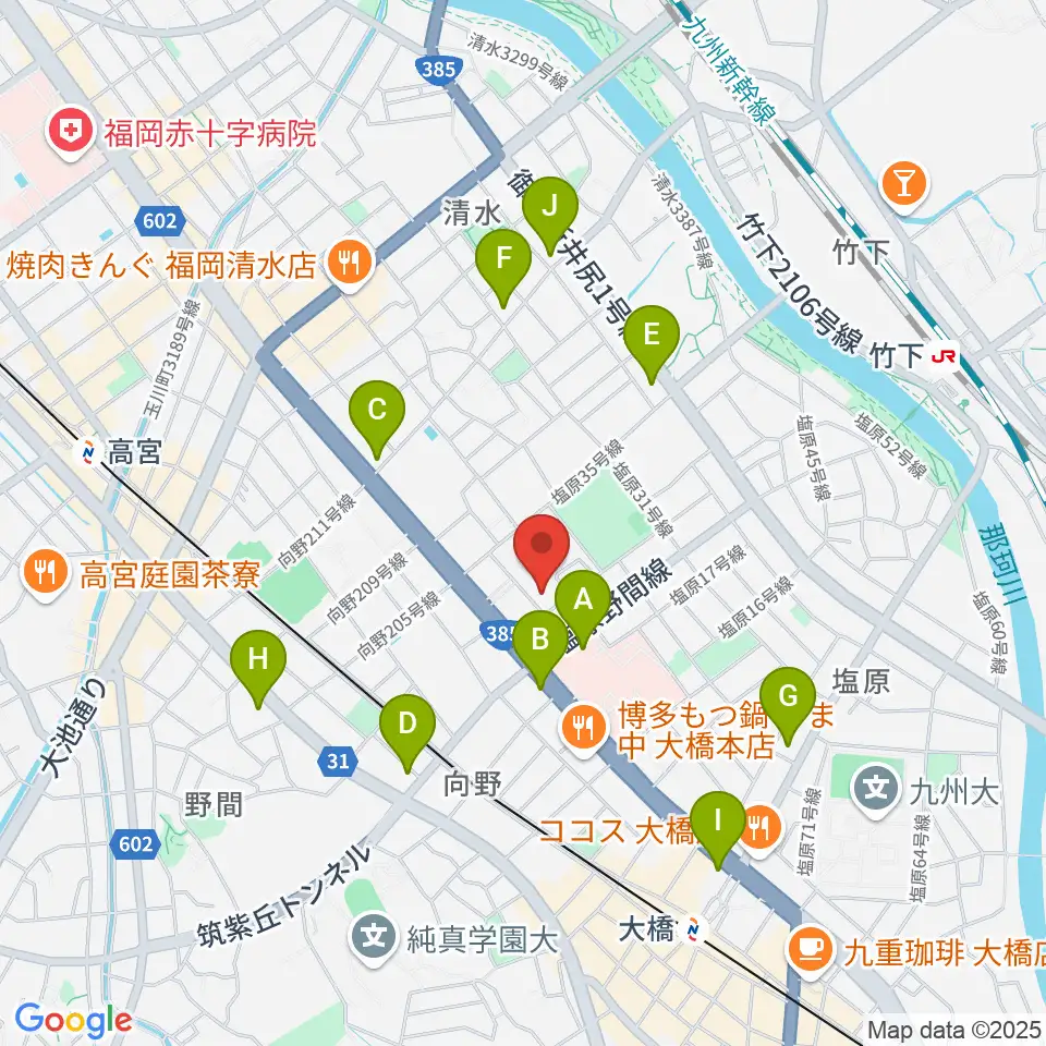 福岡市南市民センター周辺のコンビニエンスストア一覧地図