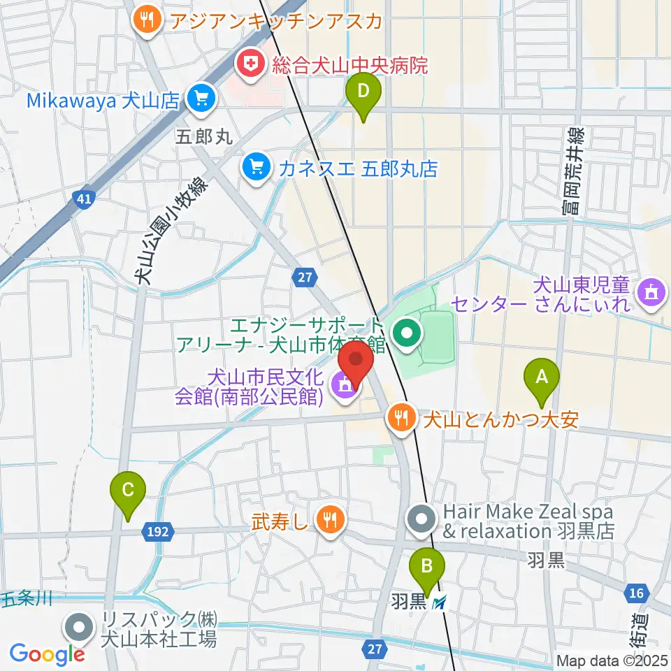 犬山市南部公民館周辺のコンビニエンスストア一覧地図