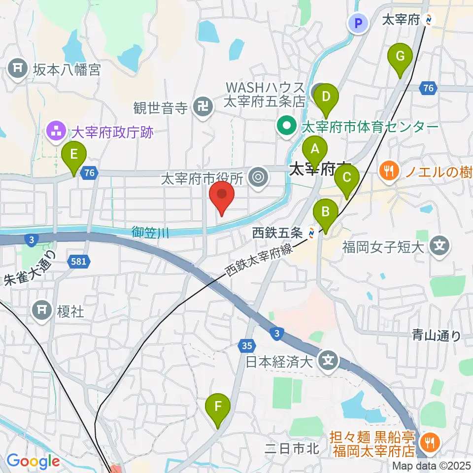 プラム・カルコア太宰府周辺のコンビニエンスストア一覧地図