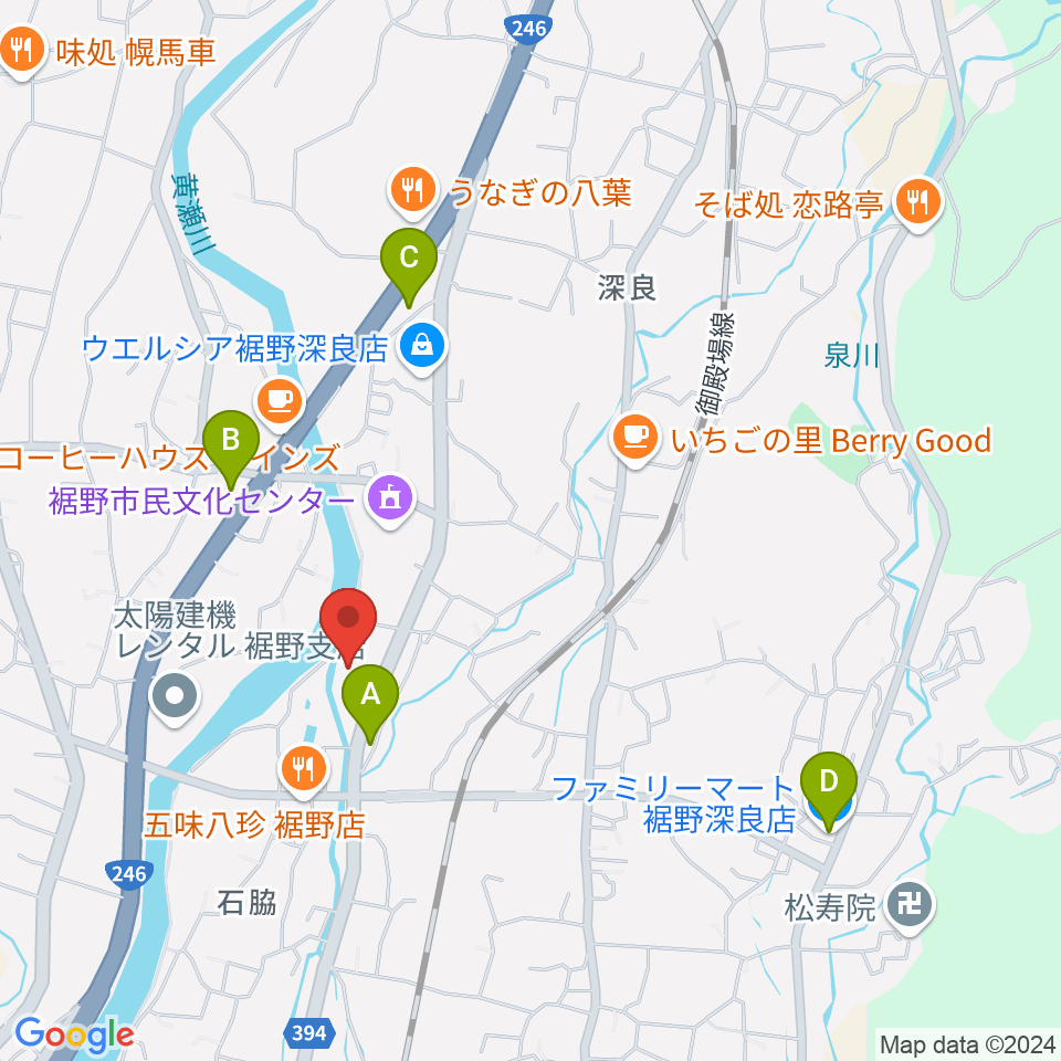 裾野市生涯学習センター ゆうあいプラザ周辺のコンビニエンスストア一覧地図