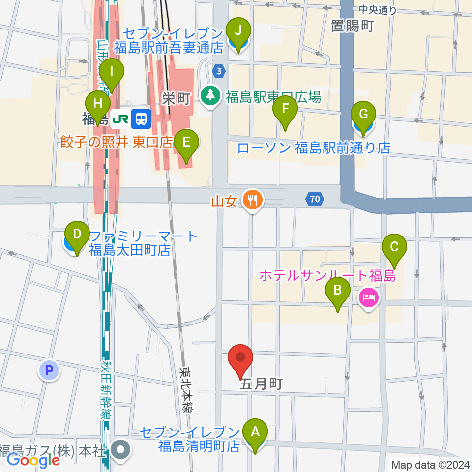 株式会社あきたや 音楽教室周辺のコンビニエンスストア一覧地図