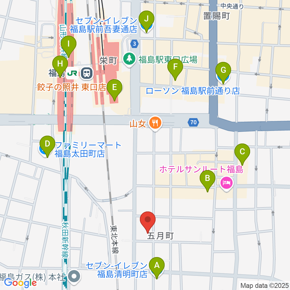 株式会社あきたや 音楽教室周辺のコンビニエンスストア一覧地図