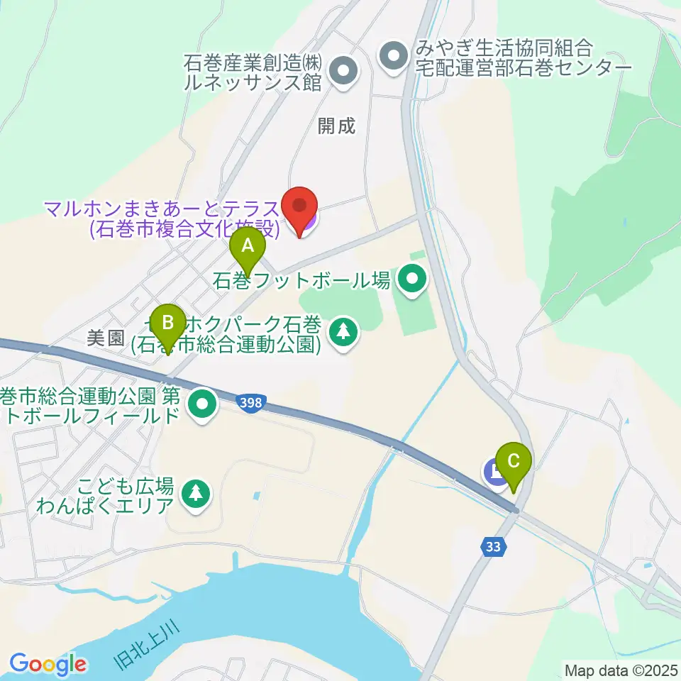 マルホンまきあーとテラス周辺のコンビニエンスストア一覧地図