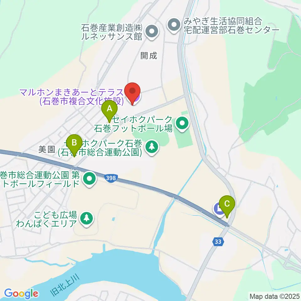 マルホンまきあーとテラス周辺のコンビニエンスストア一覧地図