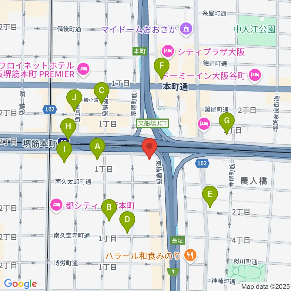J:COM中央区民センター周辺のコンビニエンスストア一覧地図