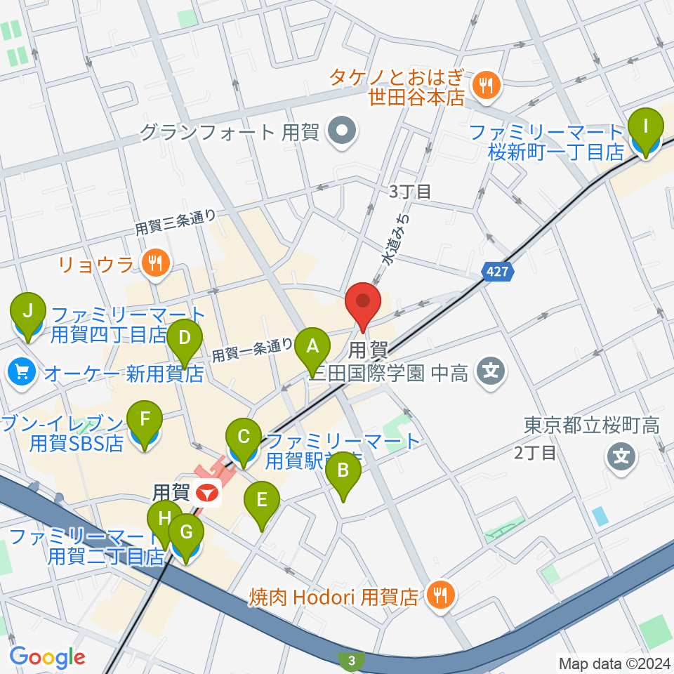 用賀エピタフ周辺のコンビニエンスストア一覧地図