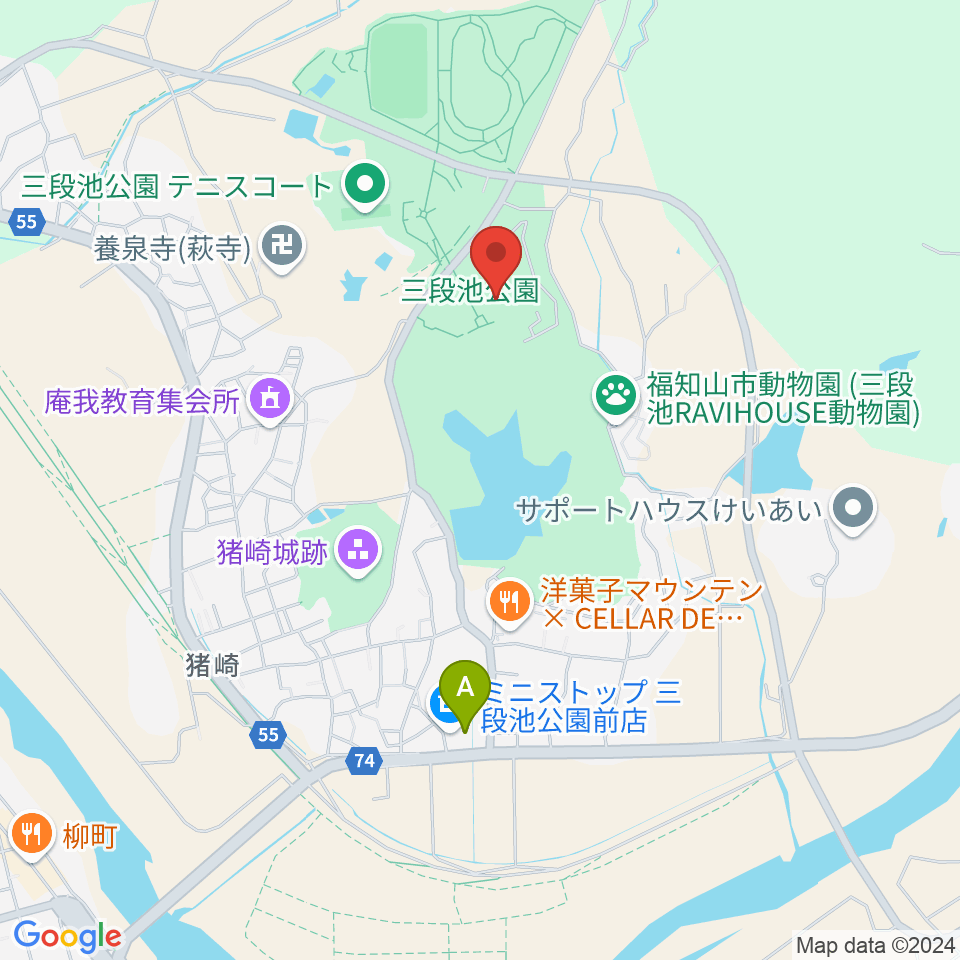 三段池公園総合体育館周辺のコンビニエンスストア一覧地図