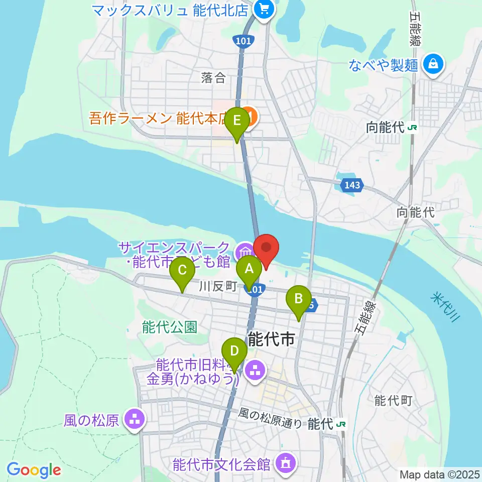 NODENアリーナ周辺のコンビニエンスストア一覧地図