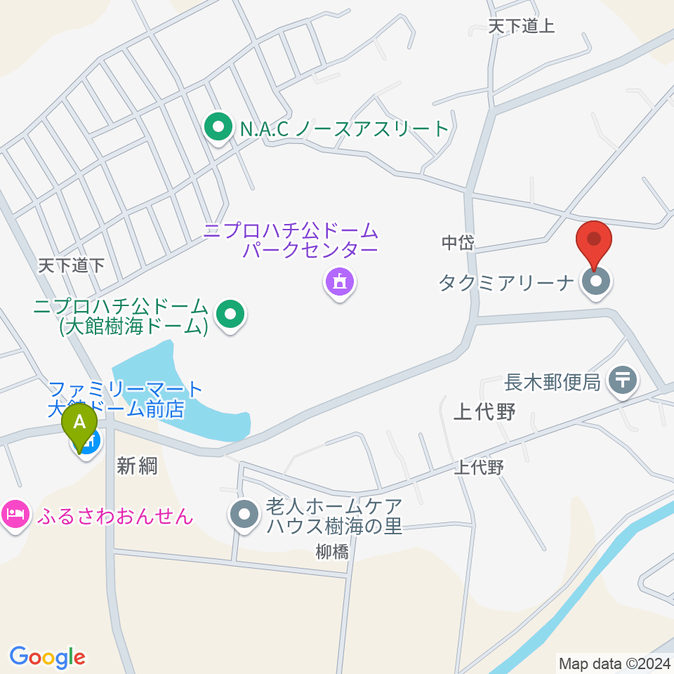 タクミアリーナ周辺のコンビニエンスストア一覧地図