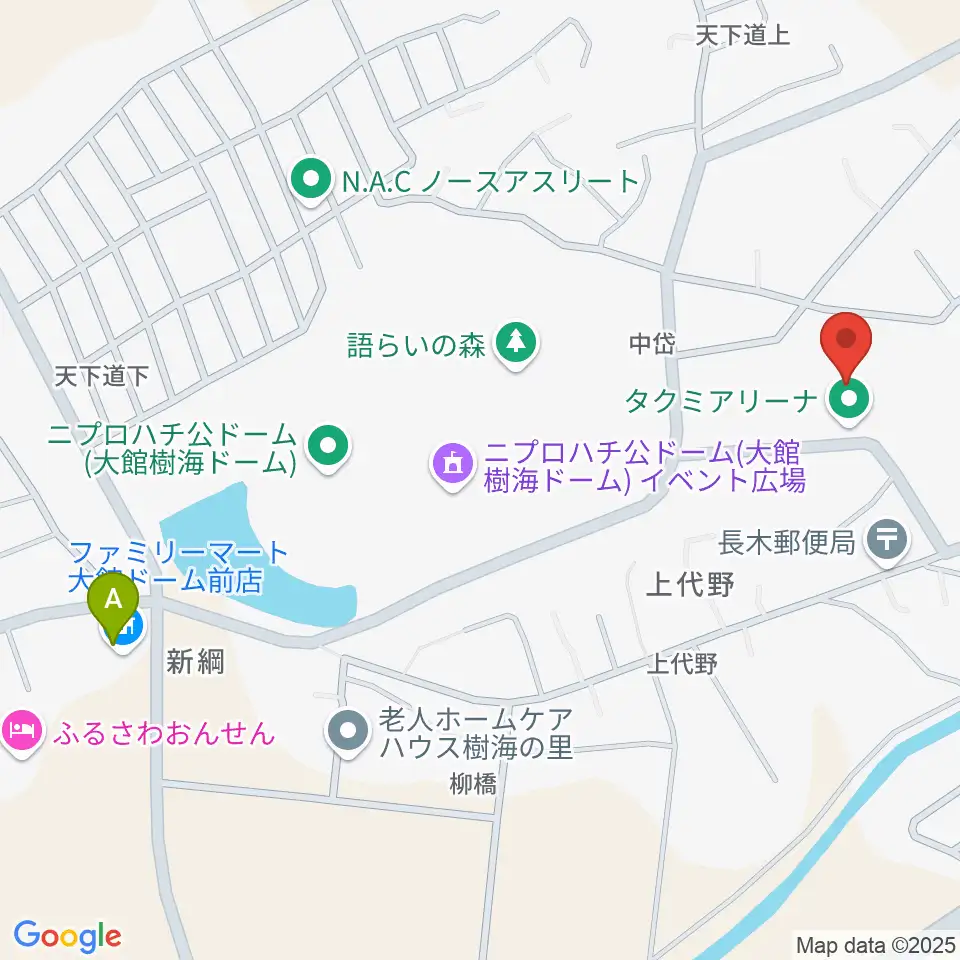 タクミアリーナ周辺のコンビニエンスストア一覧地図