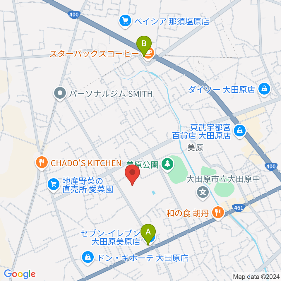 栃木県立県北体育館周辺のコンビニエンスストア一覧地図