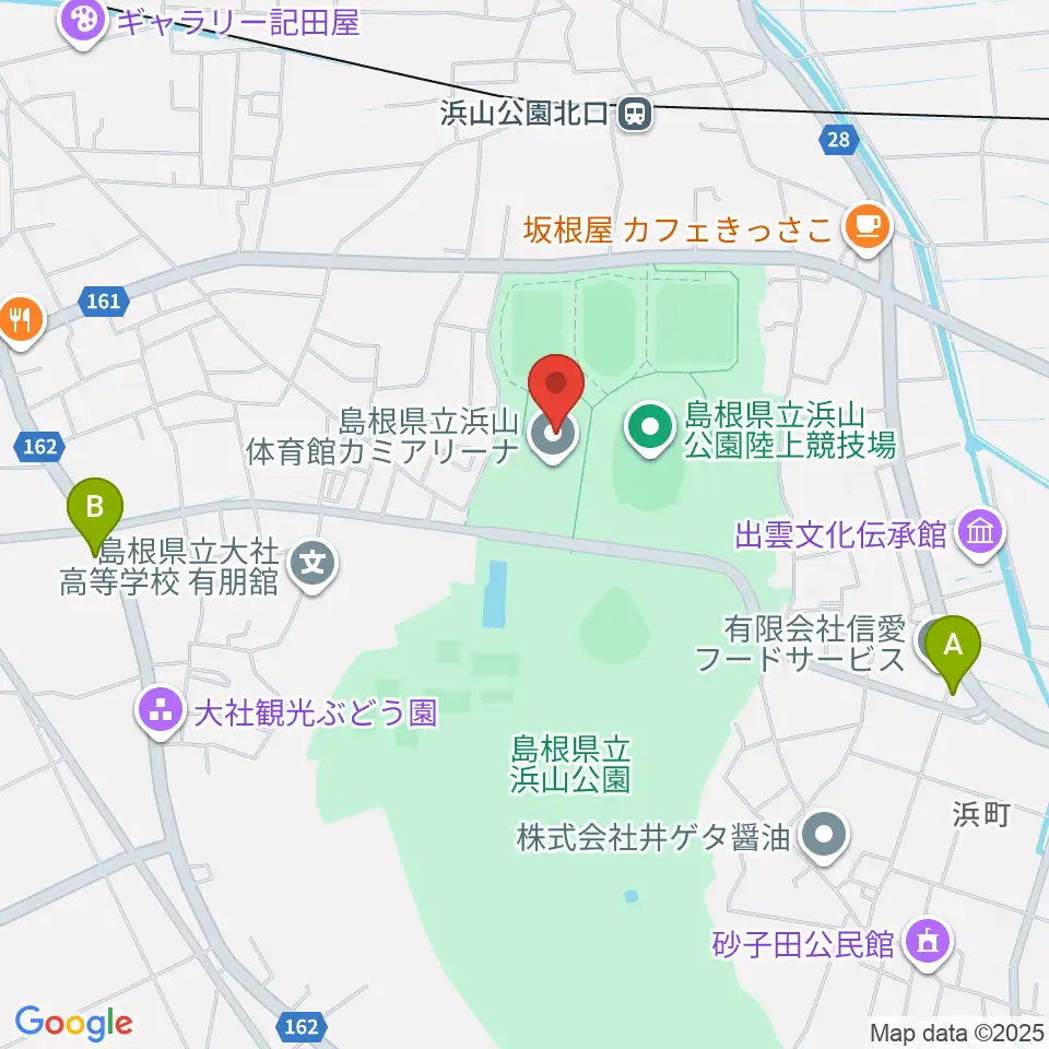 島根県立浜山体育館カミアリーナ周辺のコンビニエンスストア一覧地図