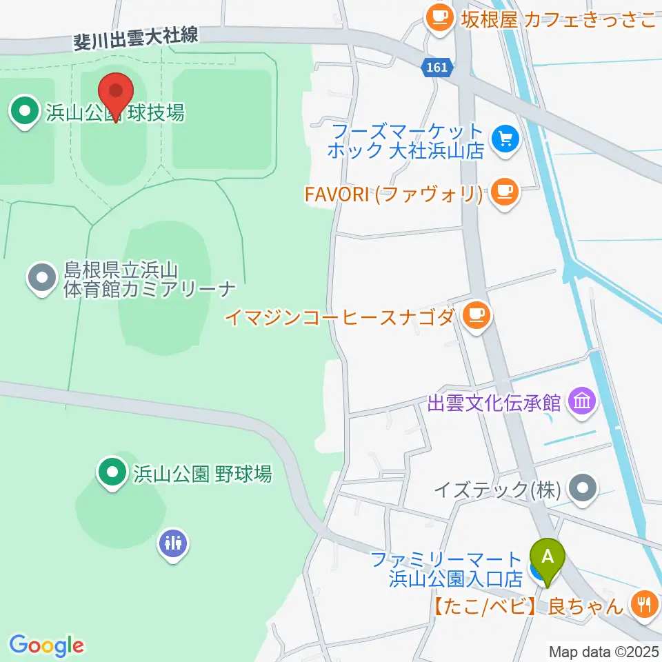 島根県立浜山公園補助競技場周辺のコンビニエンスストア一覧地図