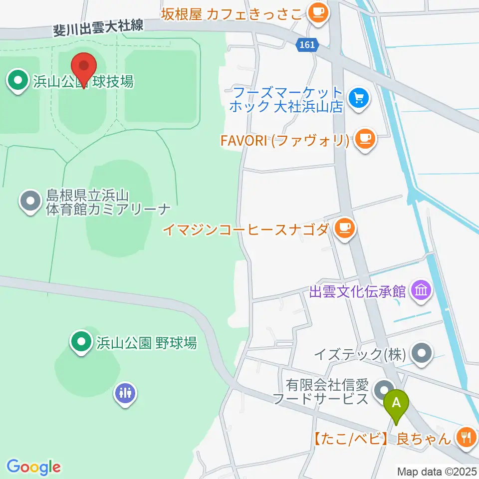 島根県立浜山公園補助競技場周辺のコンビニエンスストア一覧地図