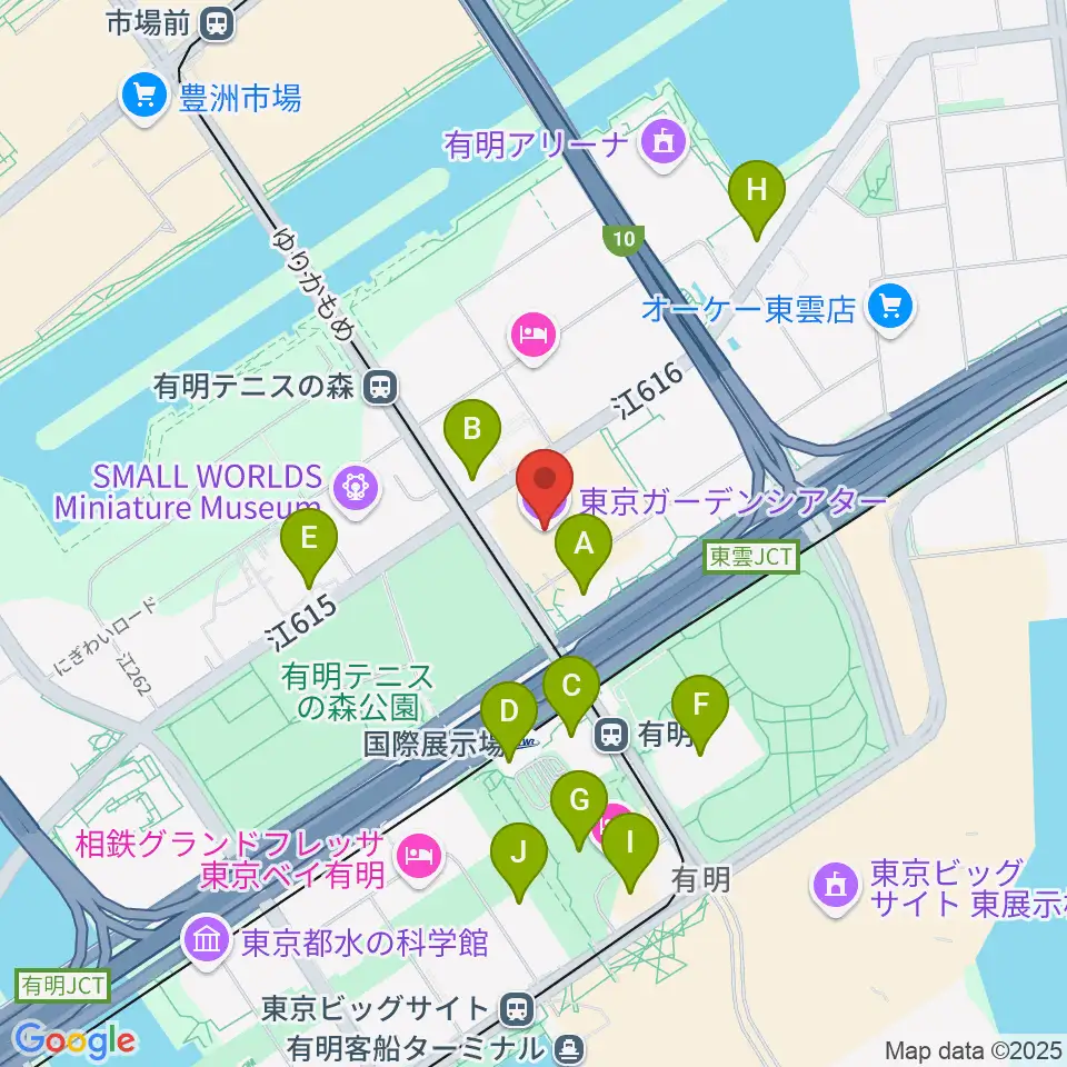 東京ガーデンシアター周辺のコンビニエンスストア一覧地図