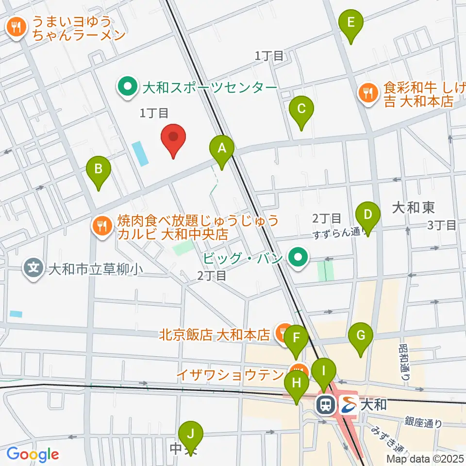 大和スポーツセンター体育会館周辺のコンビニエンスストア一覧地図