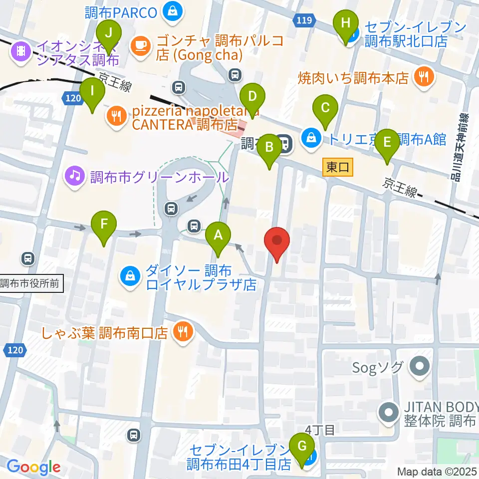 スタジオニド調布店周辺のコンビニエンスストア一覧地図