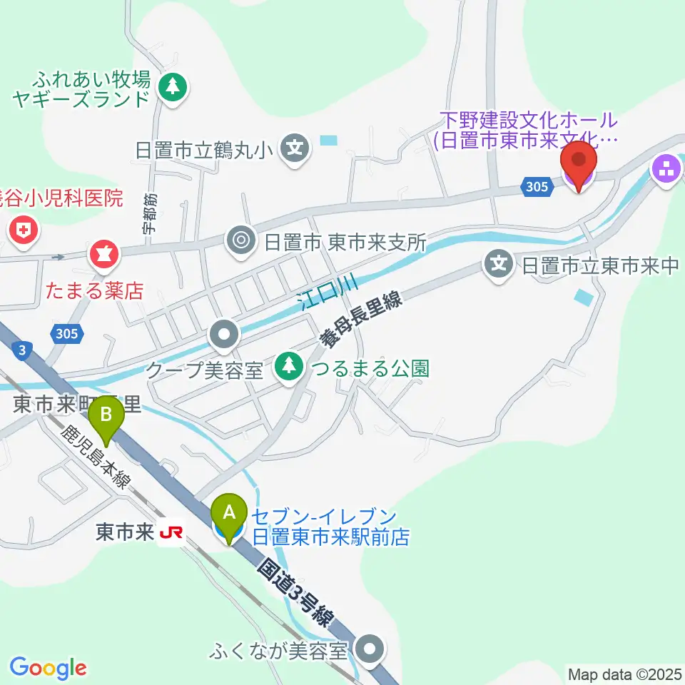 下野建設文化ホール周辺のコンビニエンスストア一覧地図