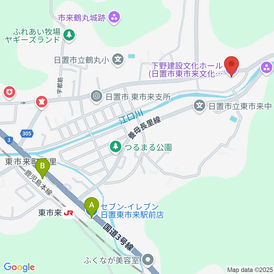 下野建設文化ホール周辺のコンビニエンスストア一覧地図
