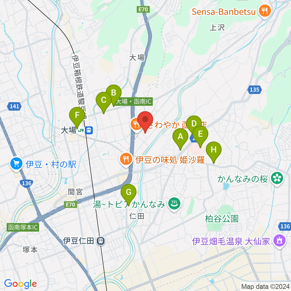 函南町文化センター周辺のコンビニエンスストア一覧地図