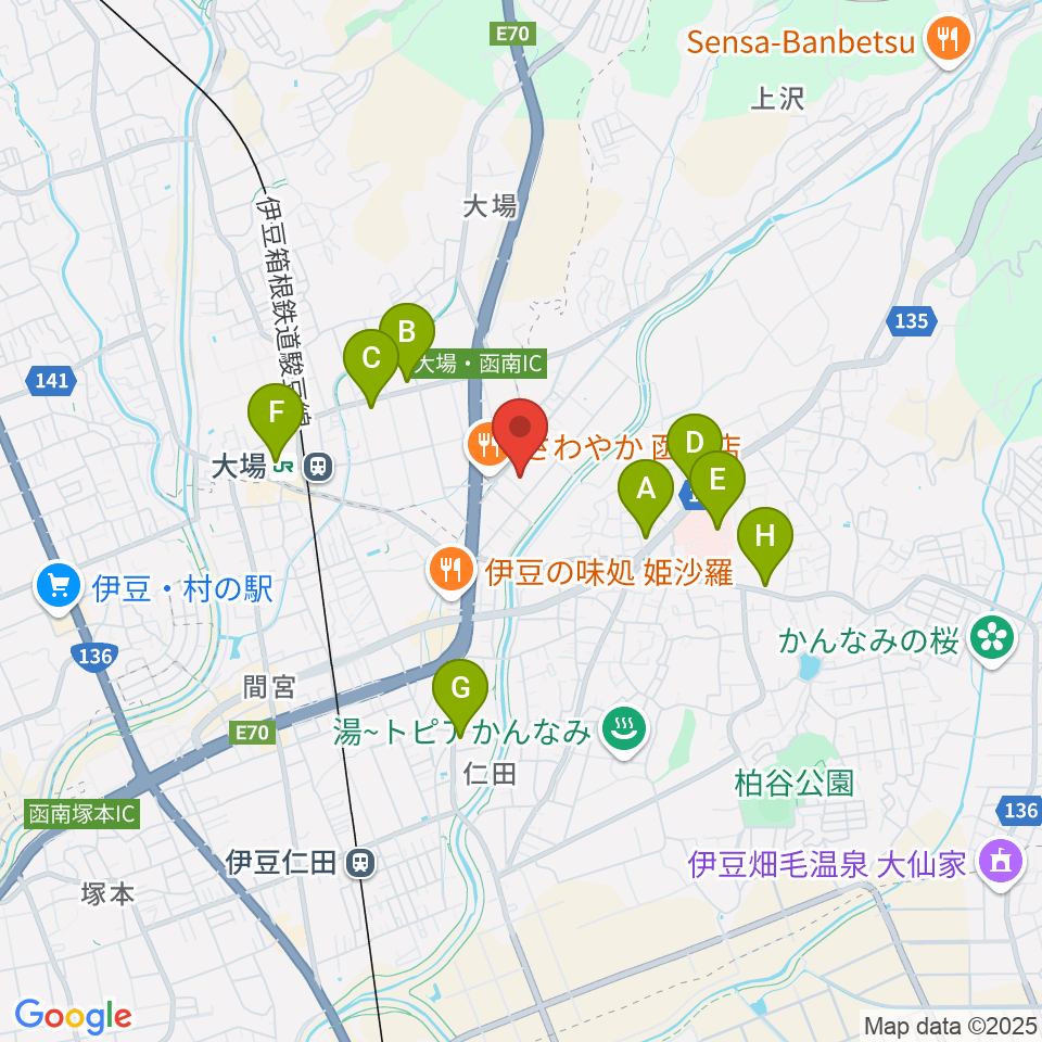 函南町文化センター周辺のコンビニエンスストア一覧地図