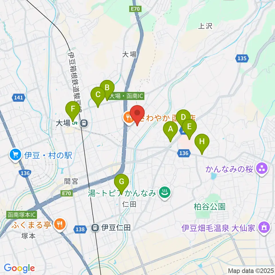 函南町文化センター周辺のコンビニエンスストア一覧地図