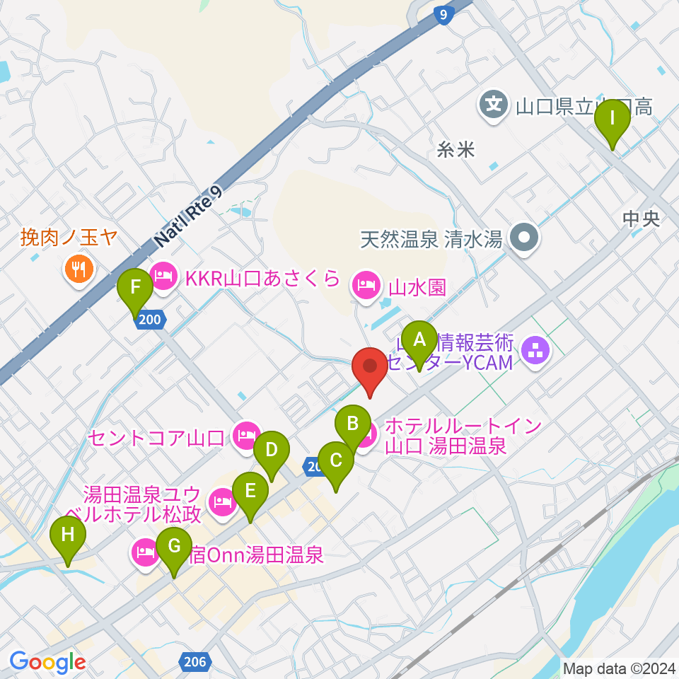 ニューメディアプラザ山口周辺のコンビニエンスストア一覧地図