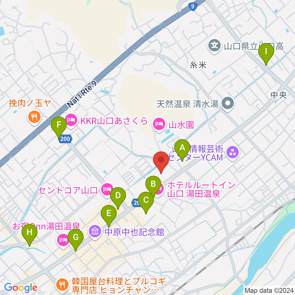 ニューメディアプラザ山口周辺のコンビニエンスストア一覧地図