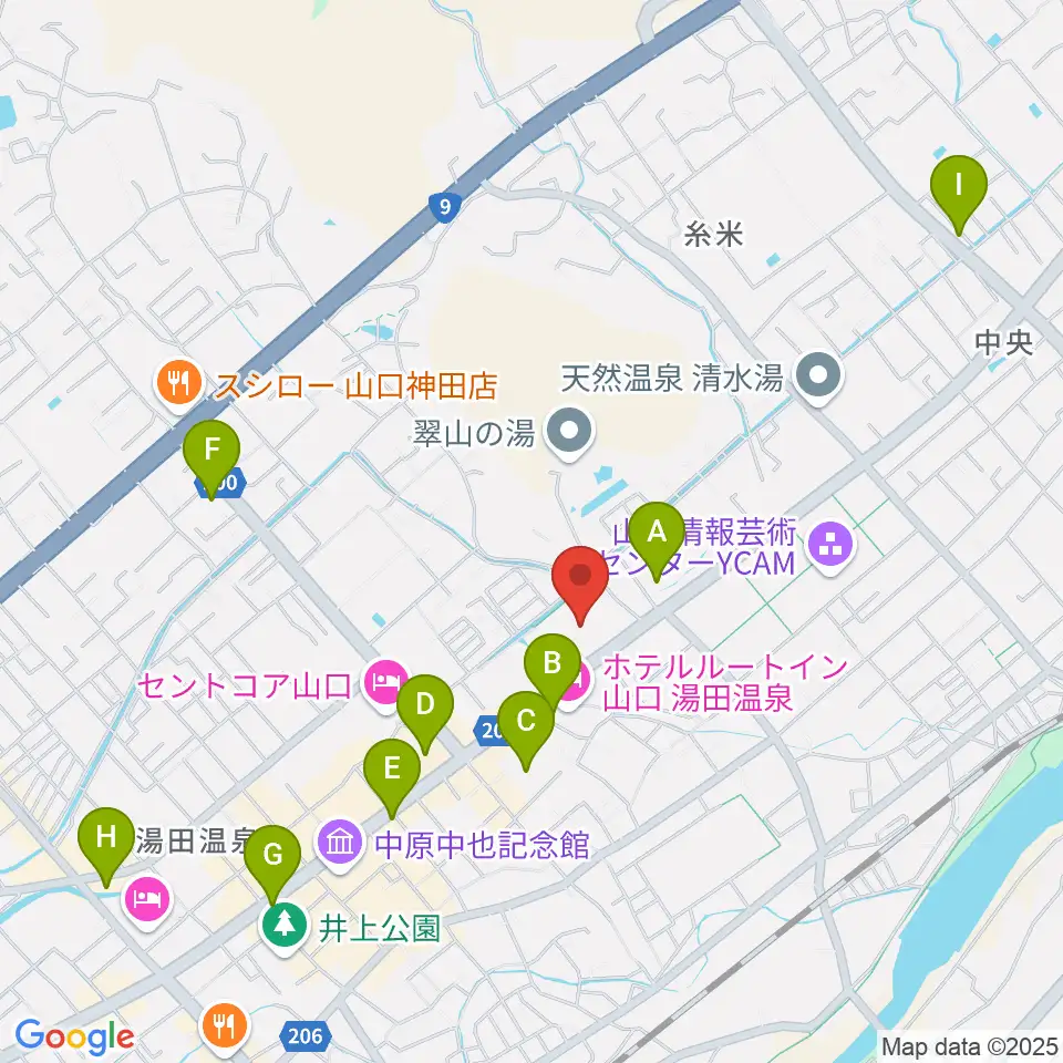 ニューメディアプラザ山口周辺のコンビニエンスストア一覧地図