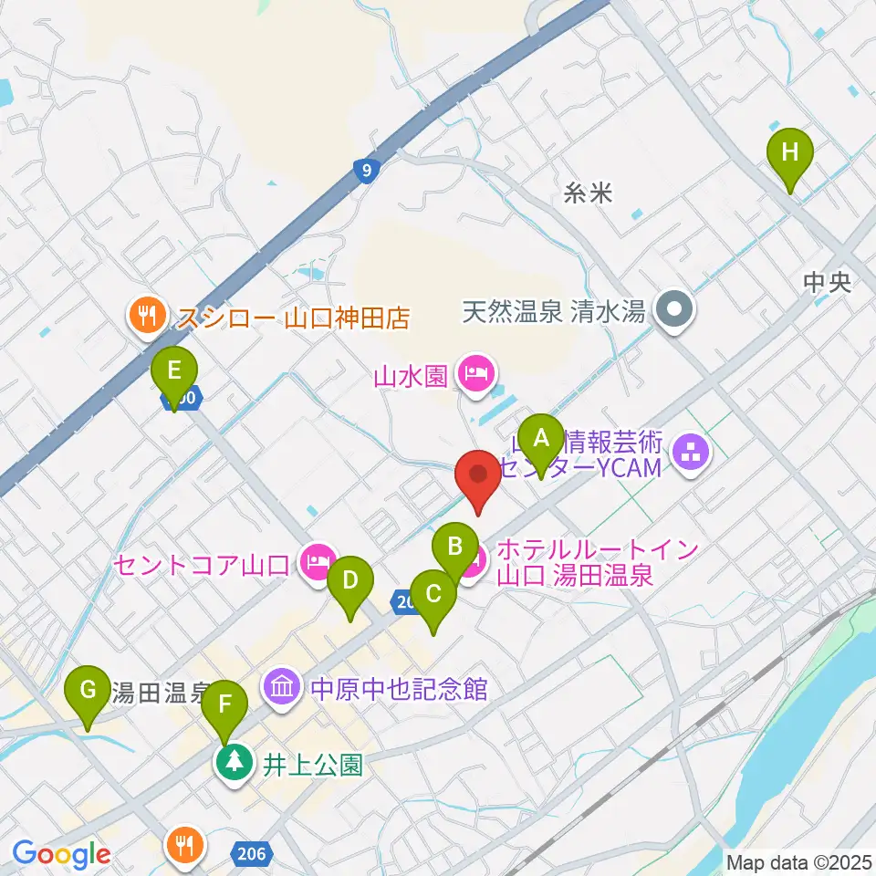 ニューメディアプラザ山口周辺のコンビニエンスストア一覧地図