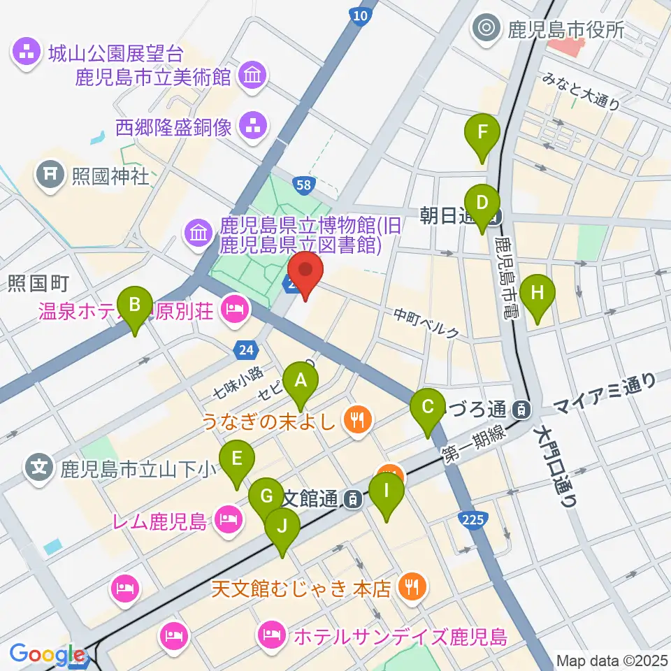 天文館シネマパラダイス周辺のコンビニエンスストア一覧地図