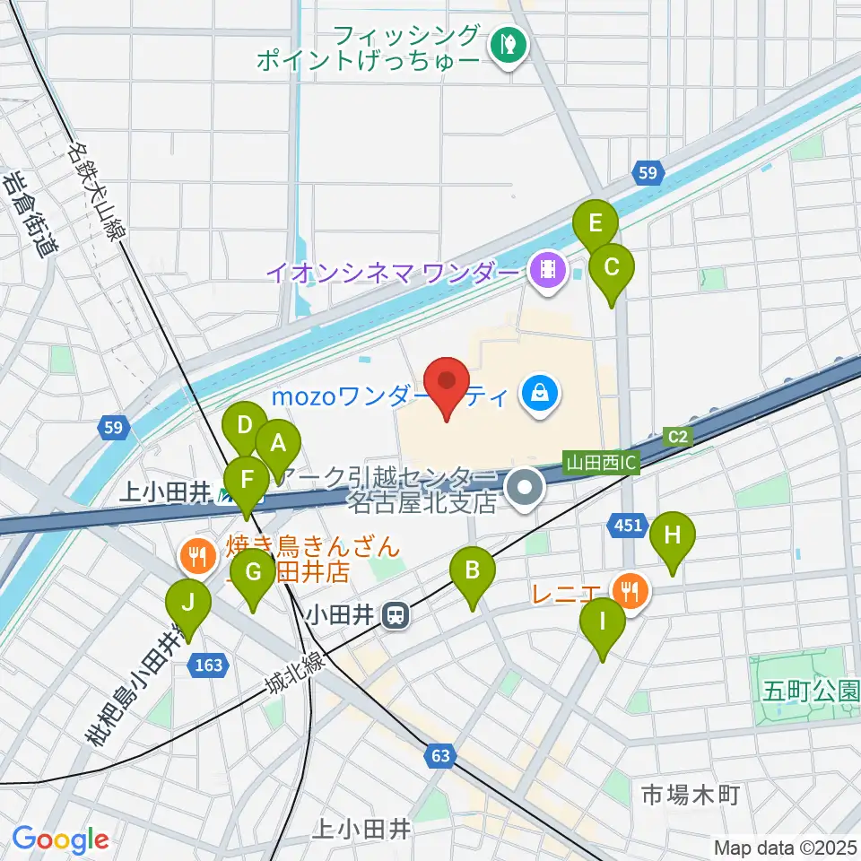 島村楽器 名古屋mozoオーパ店周辺のコンビニエンスストア一覧地図