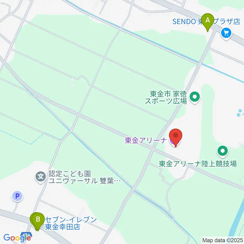 東金アリーナ周辺のコンビニエンスストア一覧地図