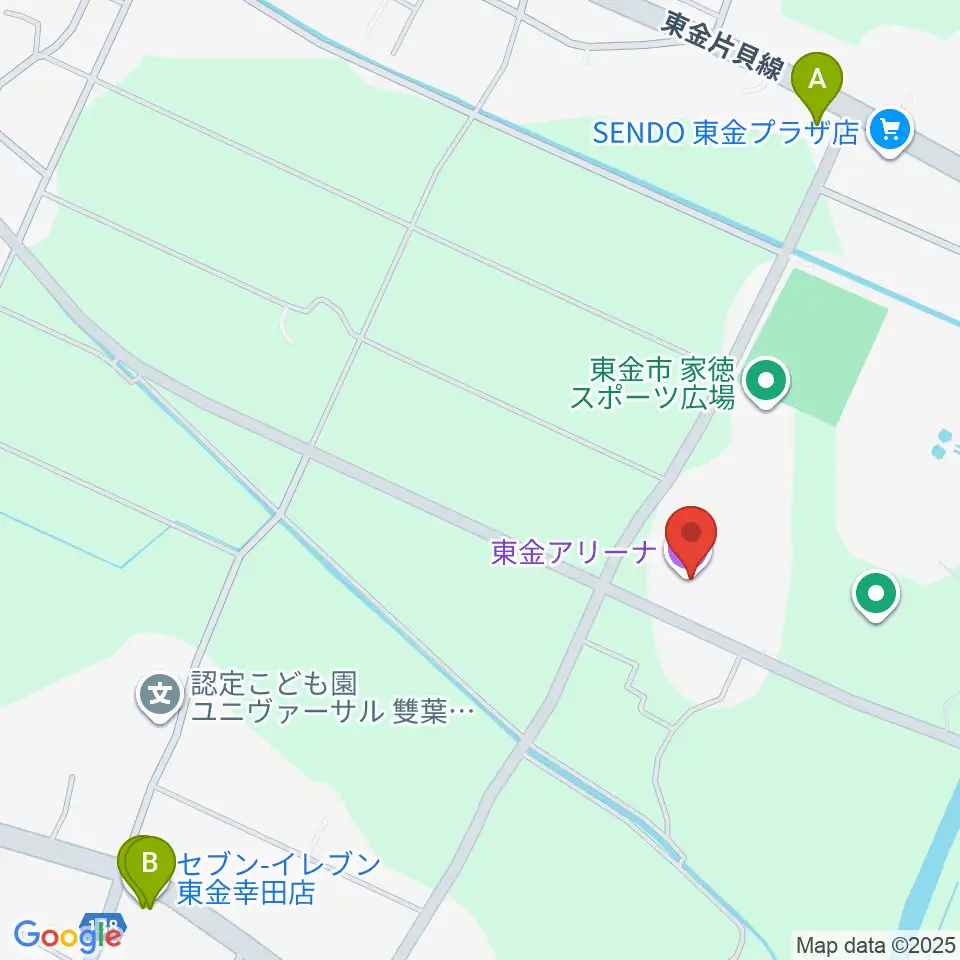 東金アリーナ周辺のコンビニエンスストア一覧地図