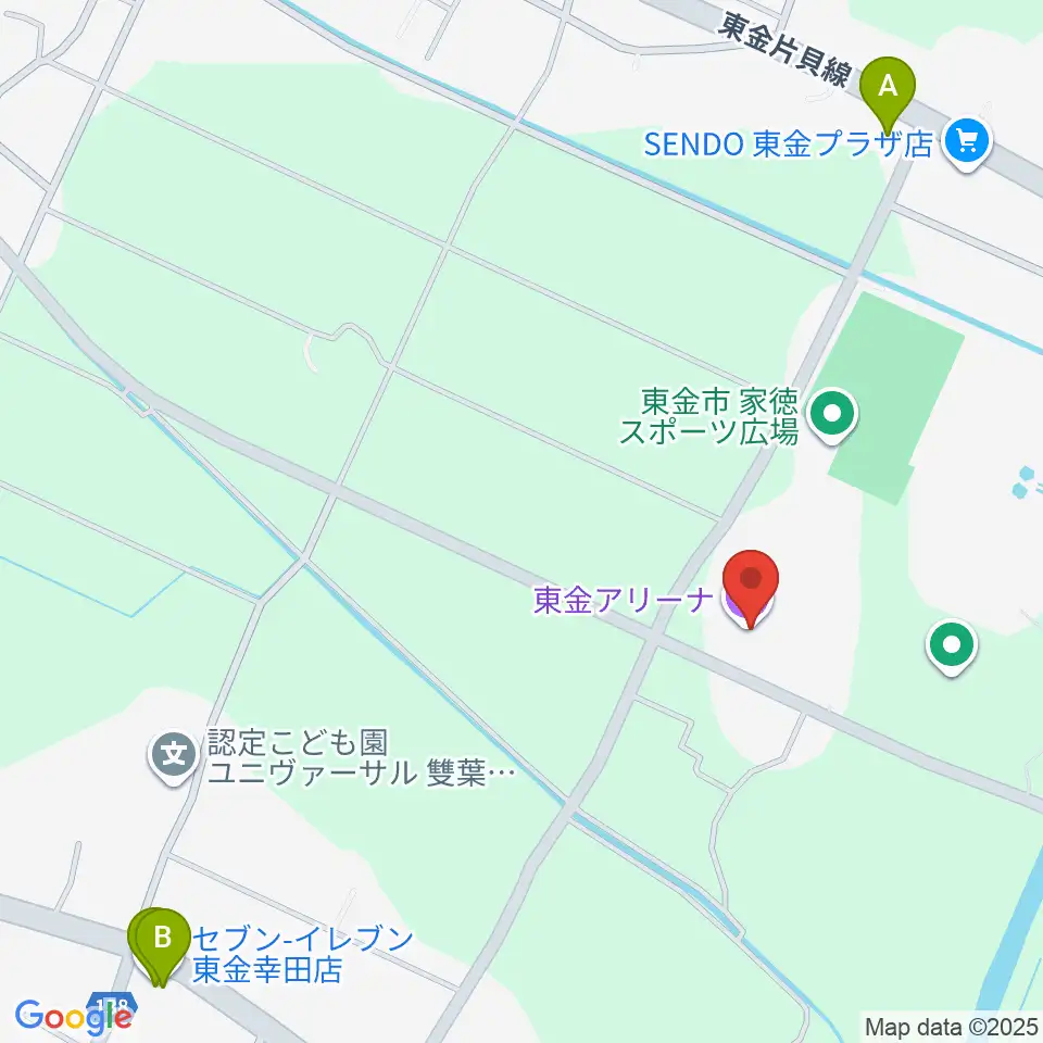 東金アリーナ周辺のコンビニエンスストア一覧地図