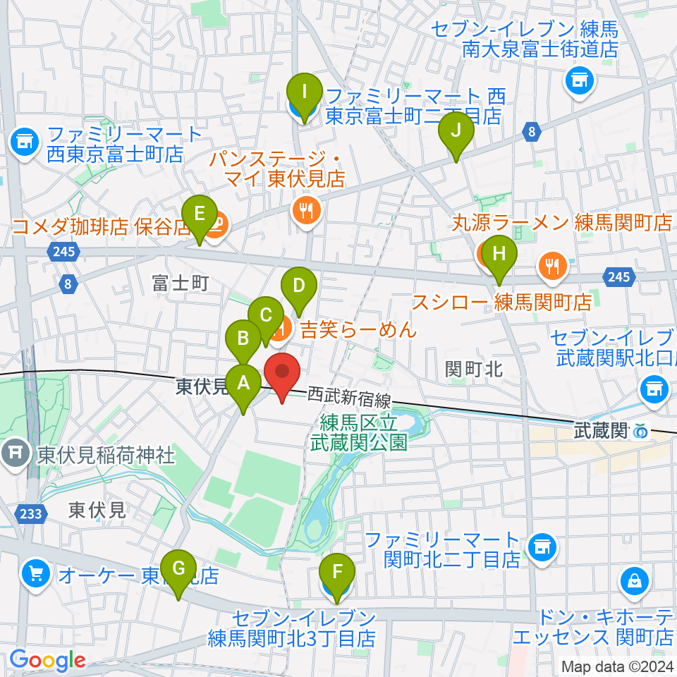 ダイドードリンコアイスアリーナ周辺のコンビニエンスストア一覧地図