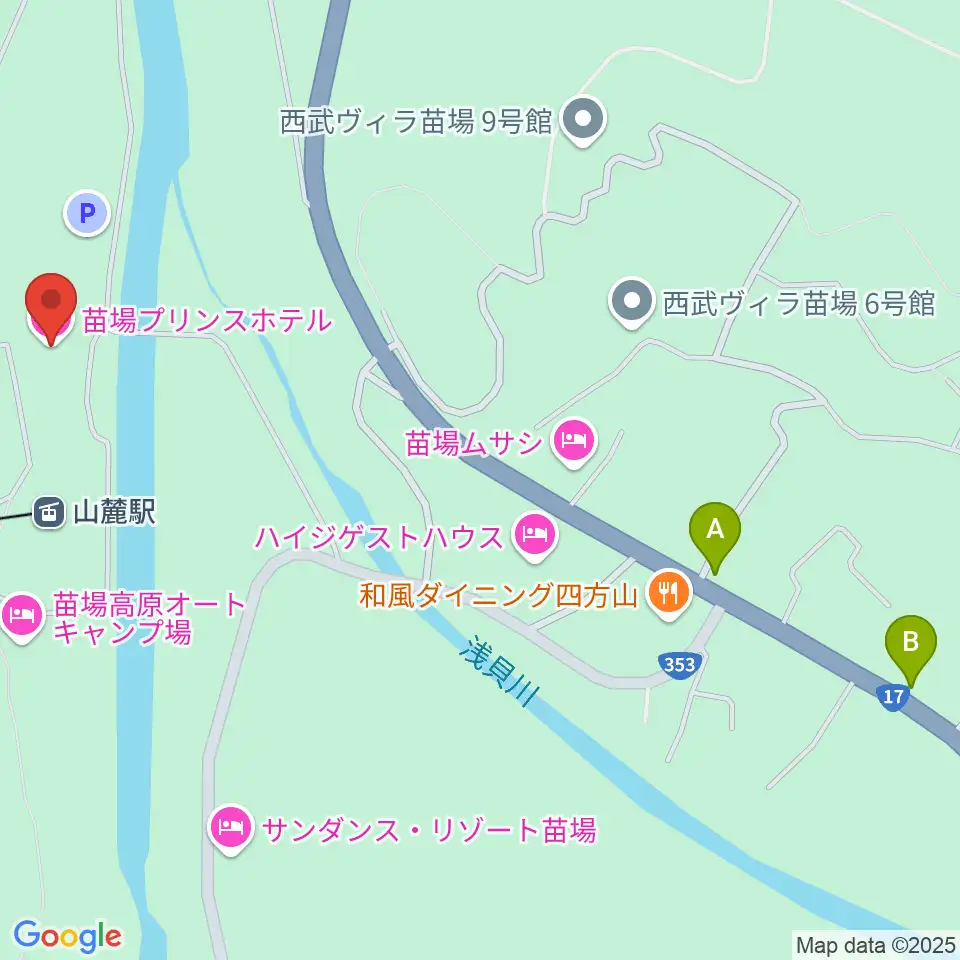 苗場プリンスホテル・ブリザーディウム周辺のコンビニエンスストア一覧地図