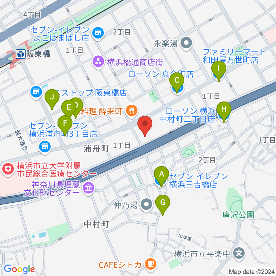 三吉演芸場周辺のコンビニエンスストア一覧地図