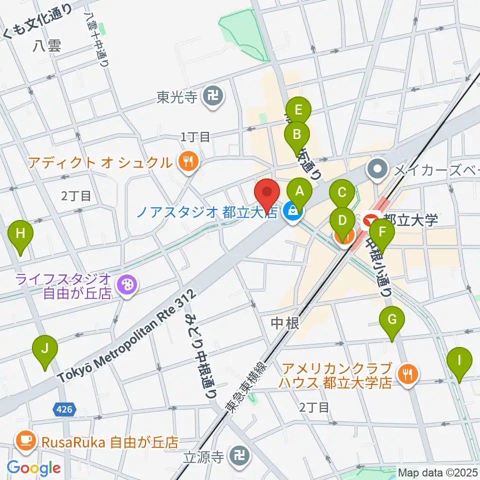アリオーネ音楽教室都立大教室周辺のコンビニエンスストア一覧地図