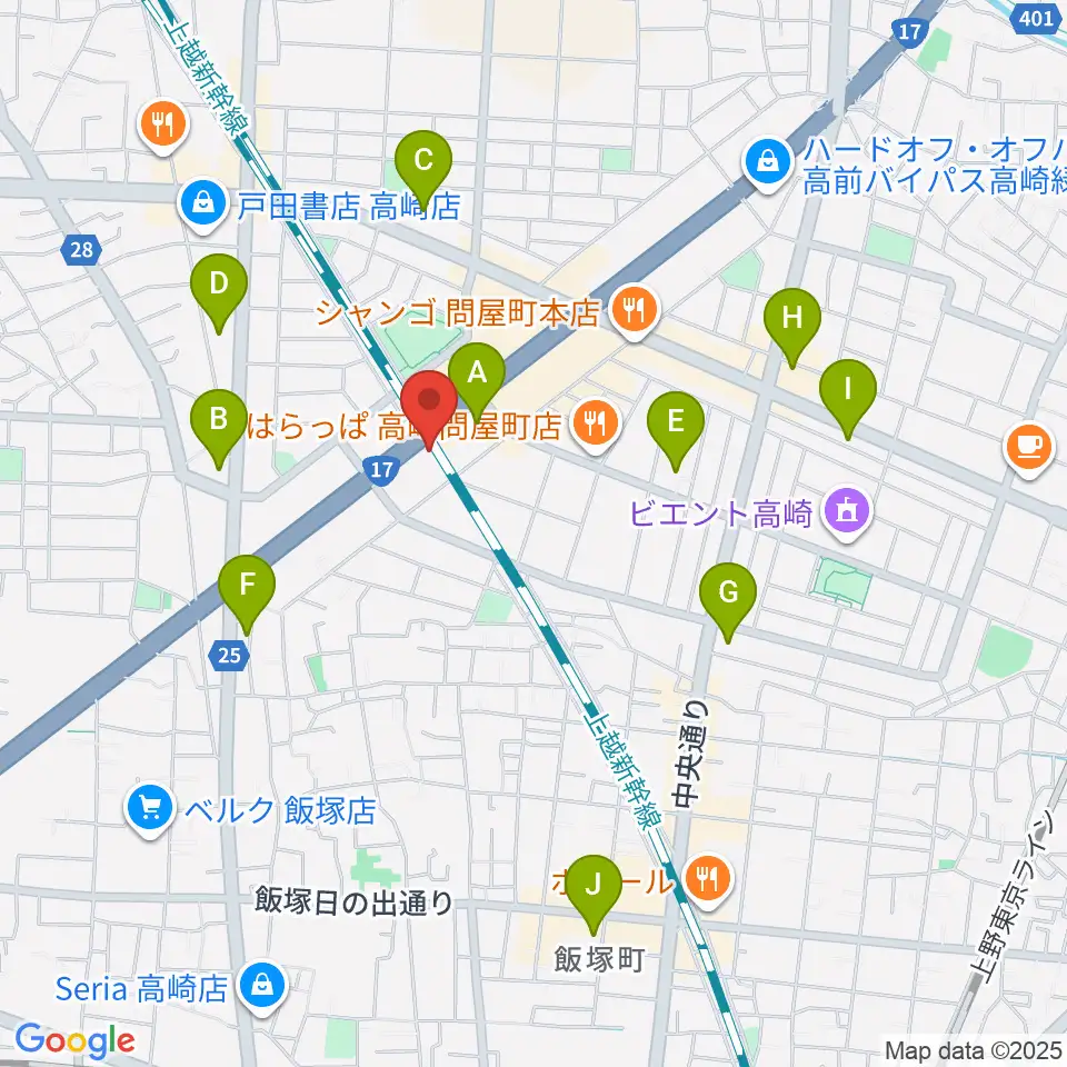 ピアノプラザ群馬ぴあの館周辺のコンビニエンスストア一覧地図