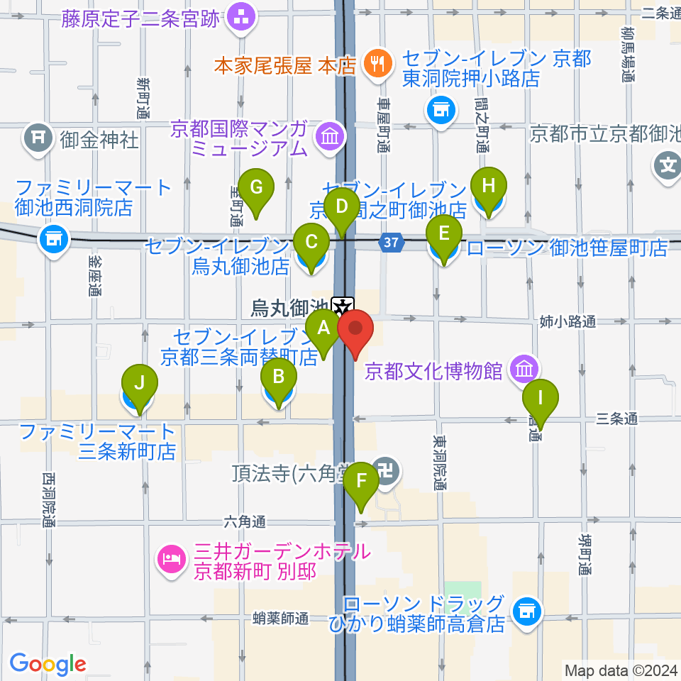 アップリンク京都周辺のコンビニエンスストア一覧地図