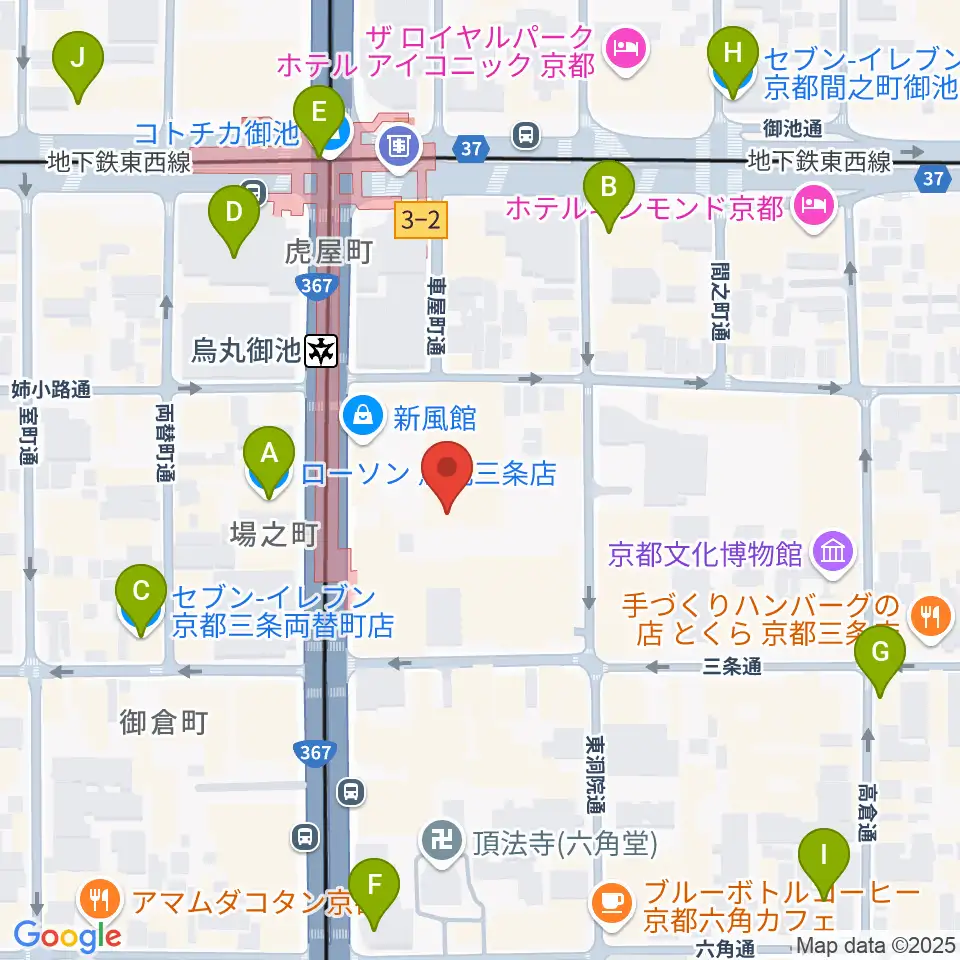 アップリンク京都周辺のコンビニエンスストア一覧地図