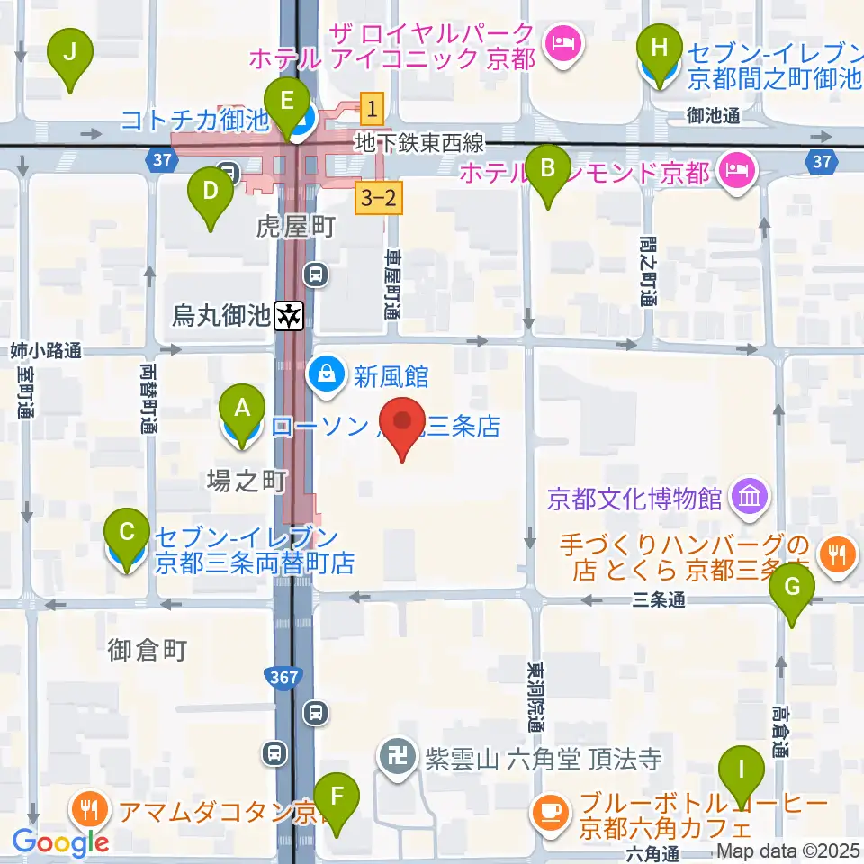 アップリンク京都周辺のコンビニエンスストア一覧地図