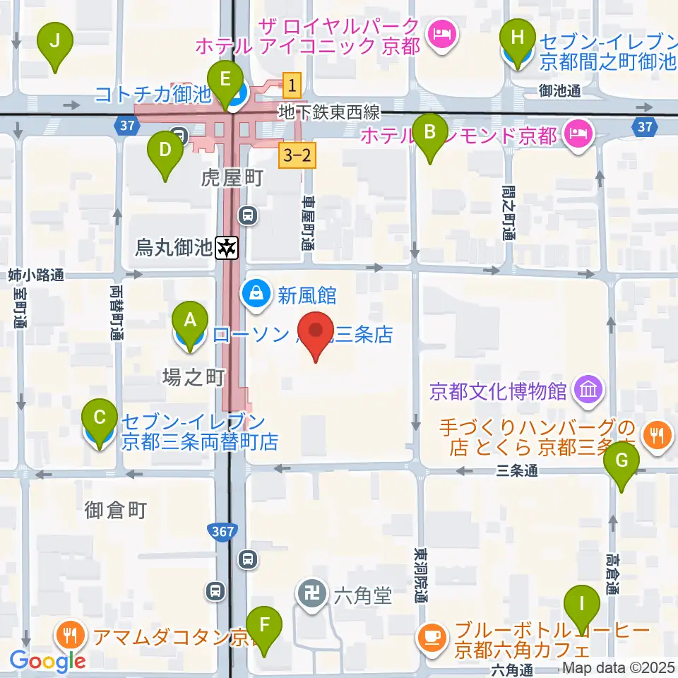 アップリンク京都周辺のコンビニエンスストア一覧地図