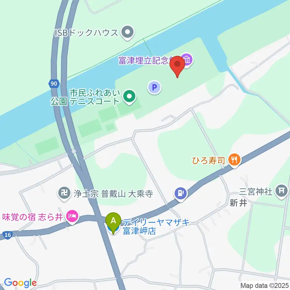 富津公民館周辺のコンビニエンスストア一覧地図