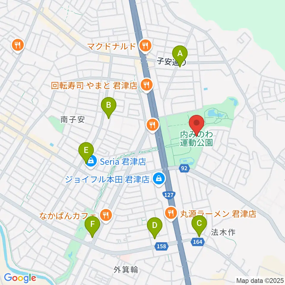 内みのわ運動公園市民体育館周辺のコンビニエンスストア一覧地図