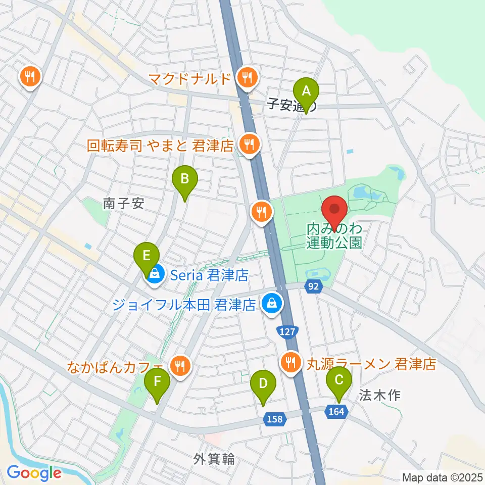 内みのわ運動公園市民体育館周辺のコンビニエンスストア一覧地図