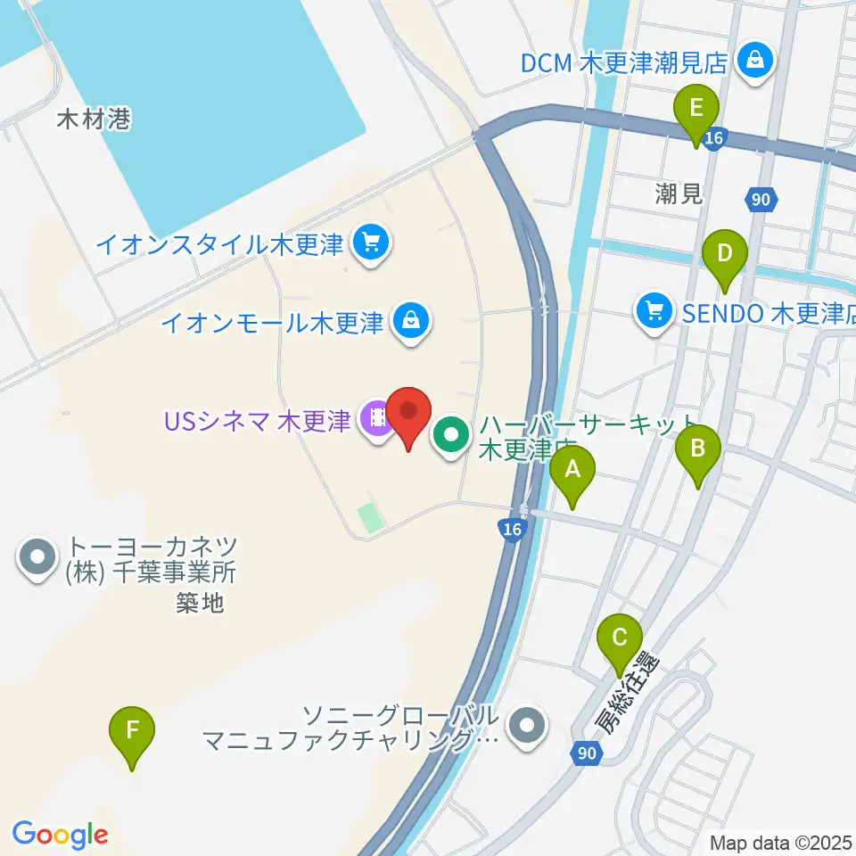 新星堂 イオンモール木更津店周辺のコンビニエンスストア一覧地図