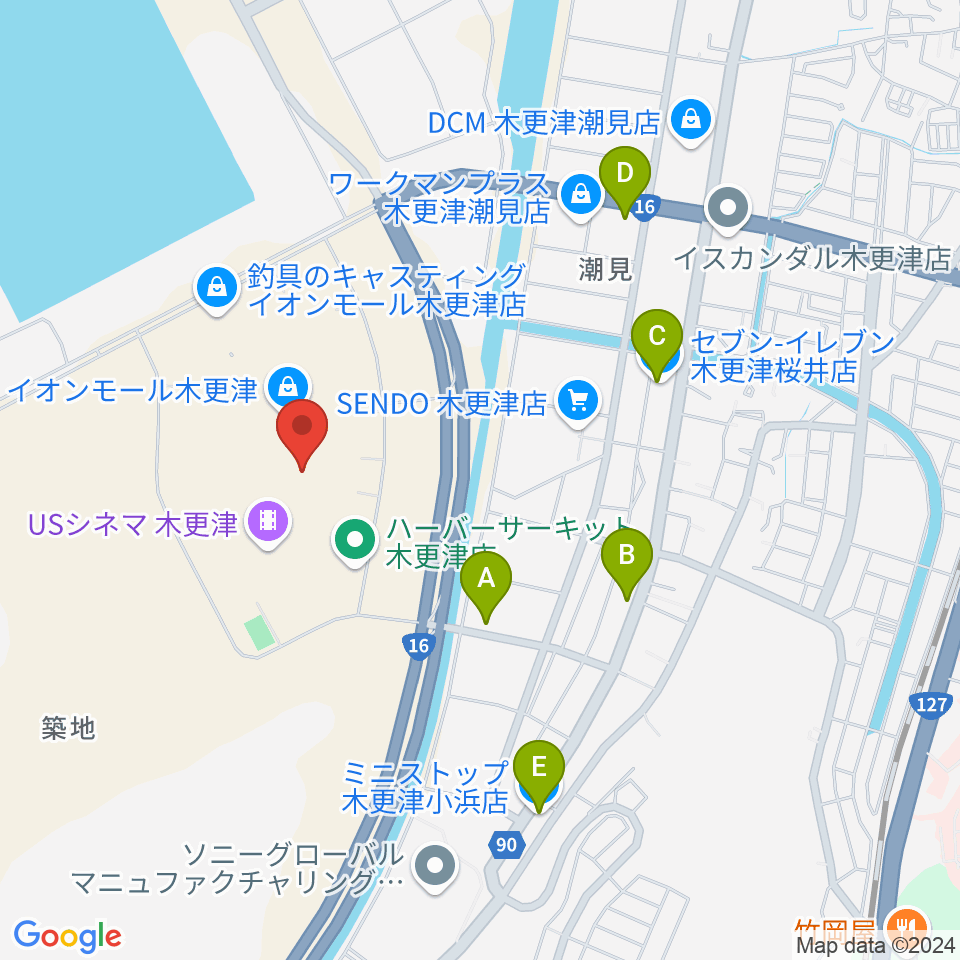 コンドー楽器ミュージックサロン周辺のコンビニエンスストア一覧地図