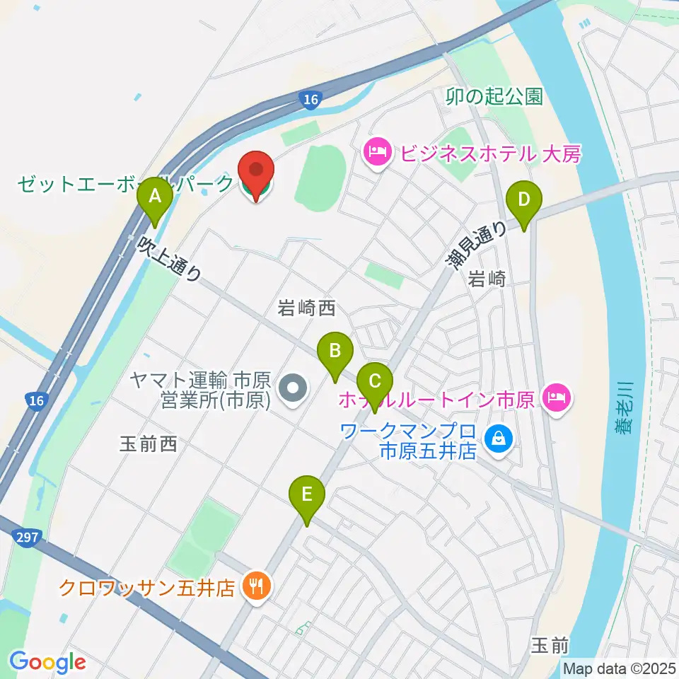 ゼットエーボールパーク周辺のコンビニエンスストア一覧地図